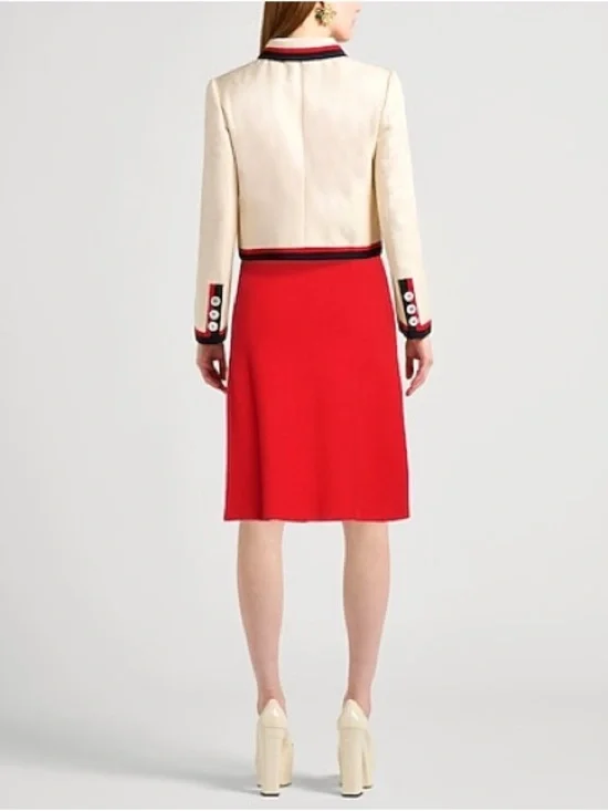 ♥️♥️♥️ Salvatore Ferragamo wool/cashmere red A-line skirt size M/L - Picture 9 of 11